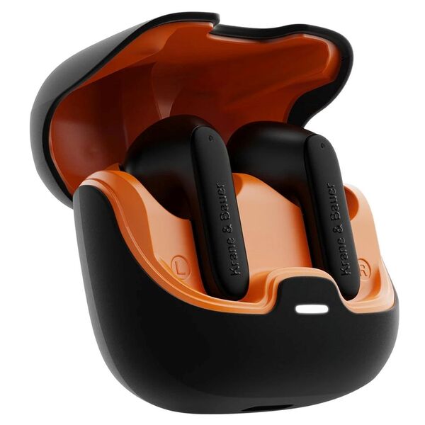Krane & Bauer Blizzard II black earbuds, imported from the UK