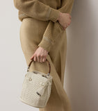 Ralph Lauren small leather bucket bag with burl-wood handle (British brand)