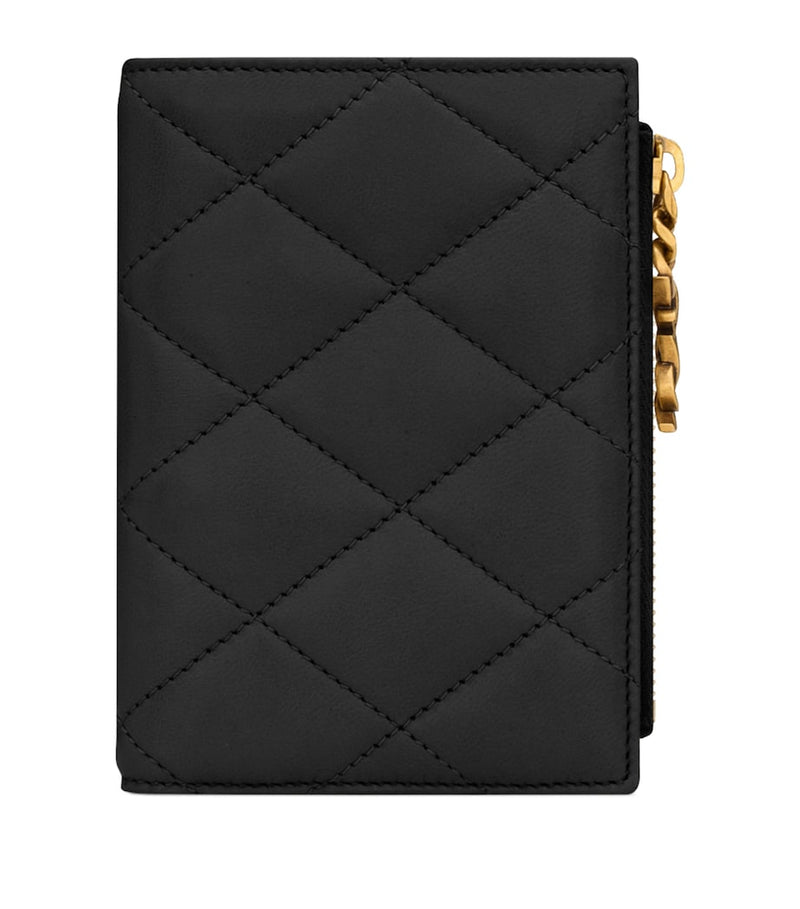 Saint Laurent quilted bifold wallet with YSL monogram (British brand)