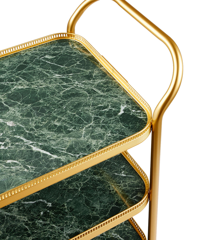 Kaymet Green Marble Three-Tiered Trolley, UK version