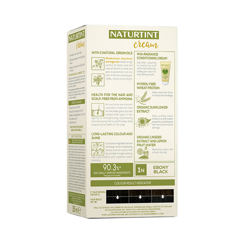 Naturtint permanent hair colour cream 1N Ebony Black, UK version