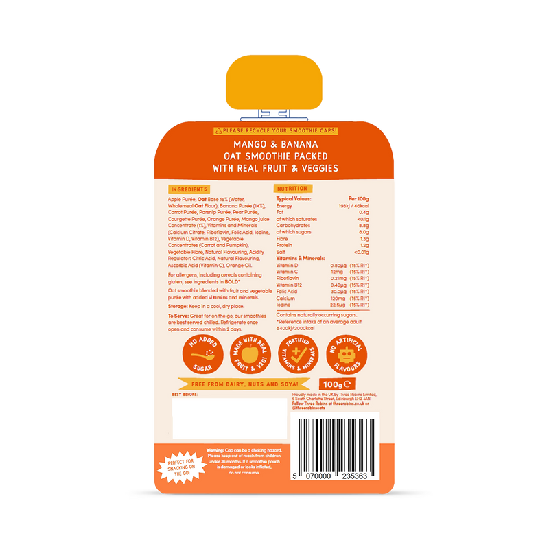 Three Robins Totally Tropical smoothie 6 pack - British product
