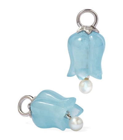 Harrods Annoushka White Gold and Aquamarine Tulip Drop Earrings- Buy online at McGrocer