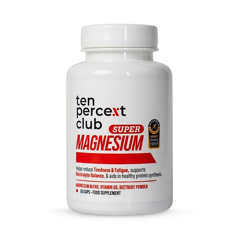 The Ten Percent Club Super Magnesium supplement 90 capsules, imported from the UK