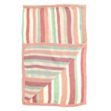 Ziggle Baby Blanket Pink White Green Stripes (British brand)