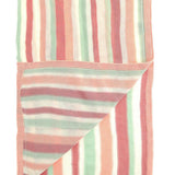 Ziggle Baby Blanket Pink White Green Stripes (British brand)