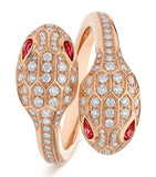 Bvlgari Serpenti Seduttori ring rose gold diamond rubellite, UK version