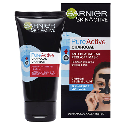Garnier Pure Active Anti Blackhead Charcoal Mask Peel Off Medicated skincare Sainsburys   