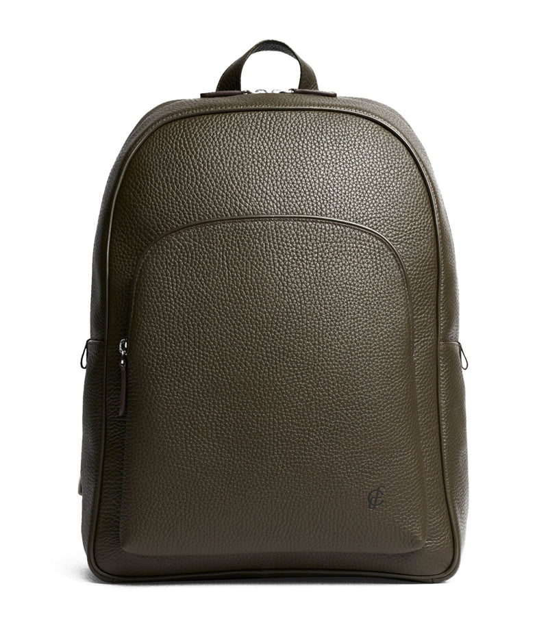 Carl Friedrik Ayrton grained leather backpack (British brand)