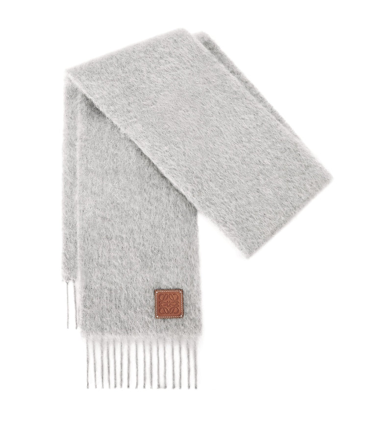 LOEWE wool-mohair logo scarf with tassels, UK version