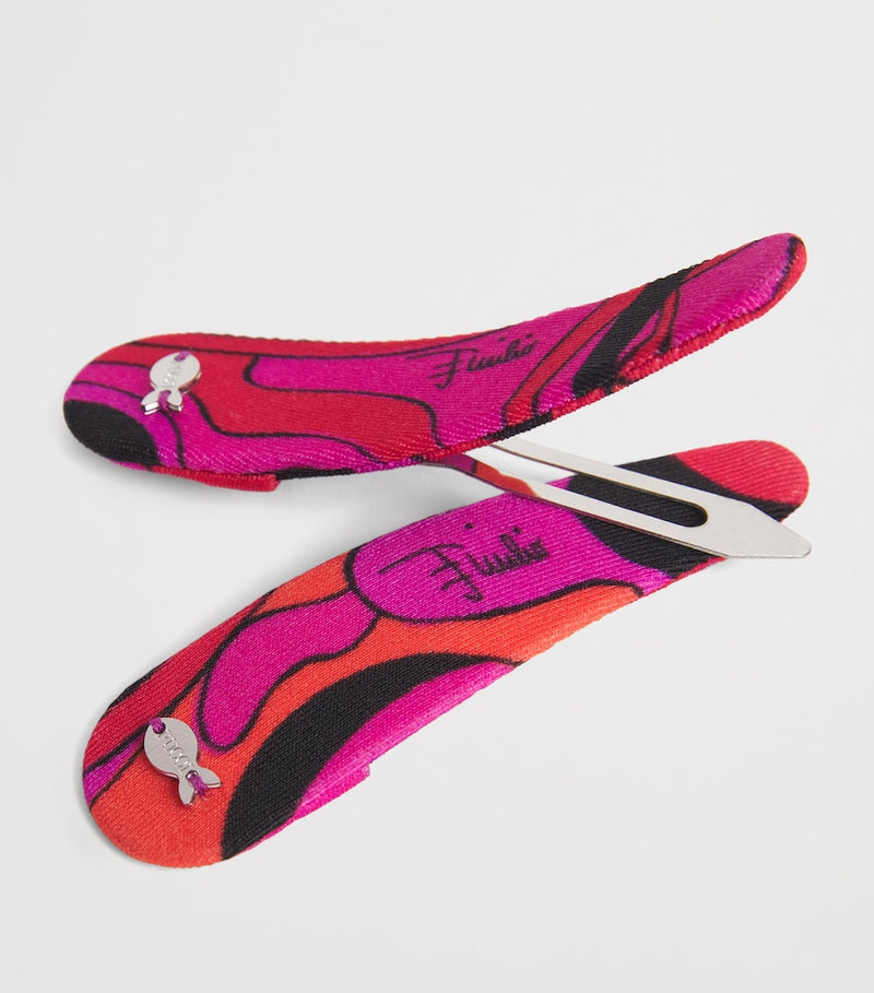 PUCCI Orchidee print hair clips set of 2 - British product
