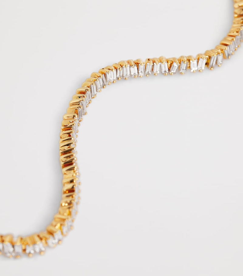Suzanne Kalan rose gold diamond tennis bracelet - British product