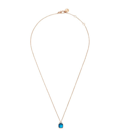 Harrods Pomellato Mixed Gold, Blue Topaz and Diamond Nudo Necklace- Buy online at McGrocer