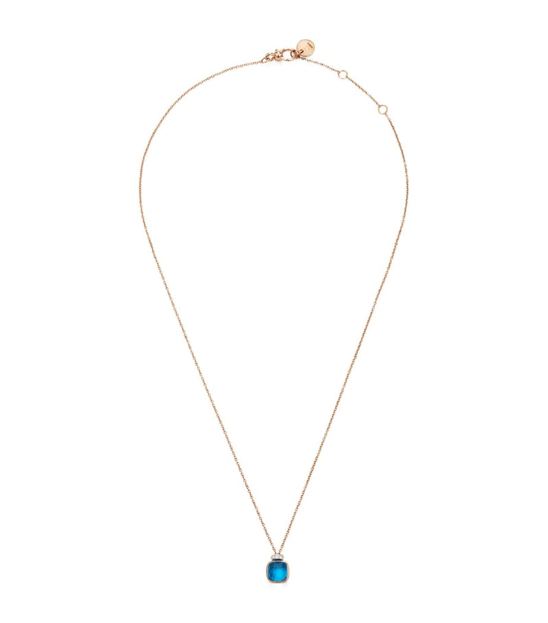 Pomellato Nudo blue topaz diamond necklace, imported from the UK