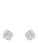 Harrods Boucheron White Gold and Diamond Pivoine Stud Earrings- Buy online at McGrocer