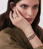 Bvlgari BVLGARI BVLGARI bracelet in sterling silver and fabric - British product