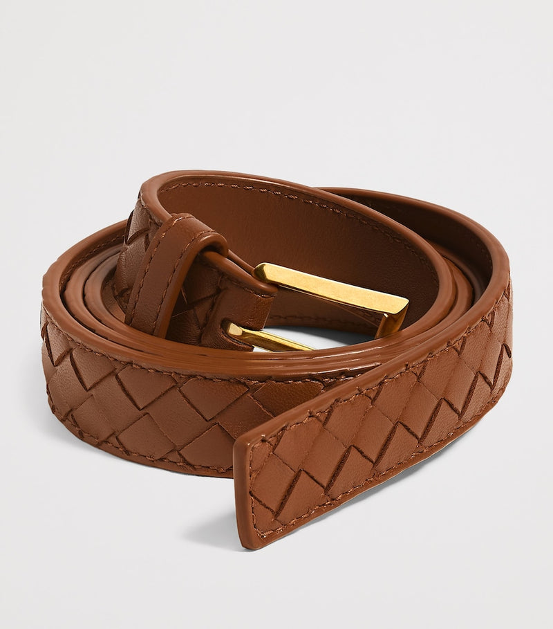 Bottega Veneta Solo belt in Intrecciato leather, imported from the UK