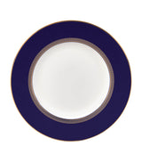 Harrods Fine Bone China Plate with Gold Detailing and Navy Band, 20cm- Buy online at McGrocer