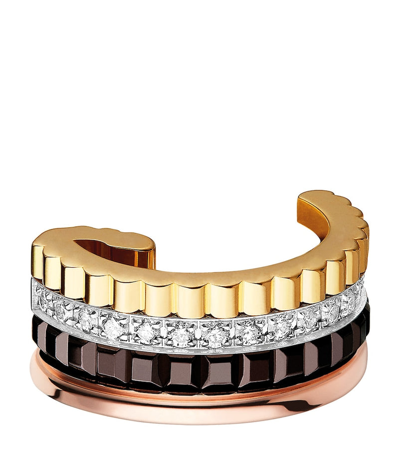 Boucheron small mixed gold and diamond ear clip (British brand)