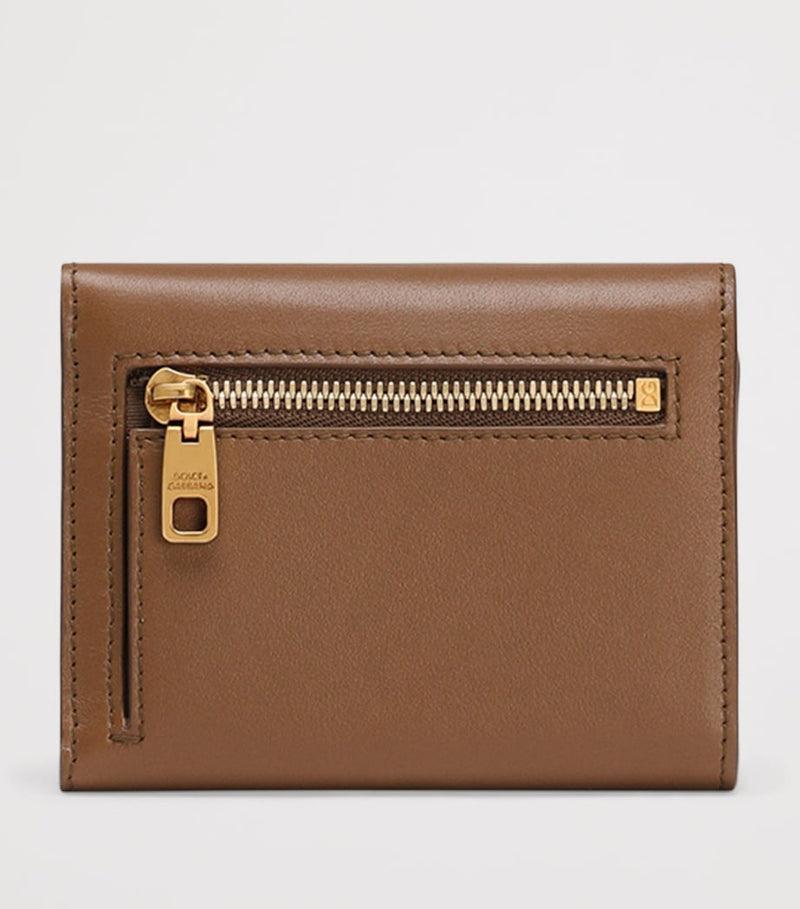 Dolce&Gabbana grained calfskin French flap wallet tan (British brand)