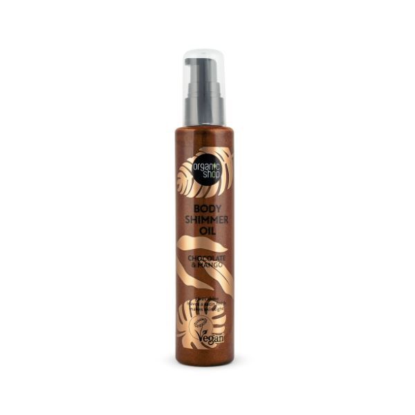 Organic Shop Body Shimmer Oil Chocolate Mango 100ml, imported from the UK