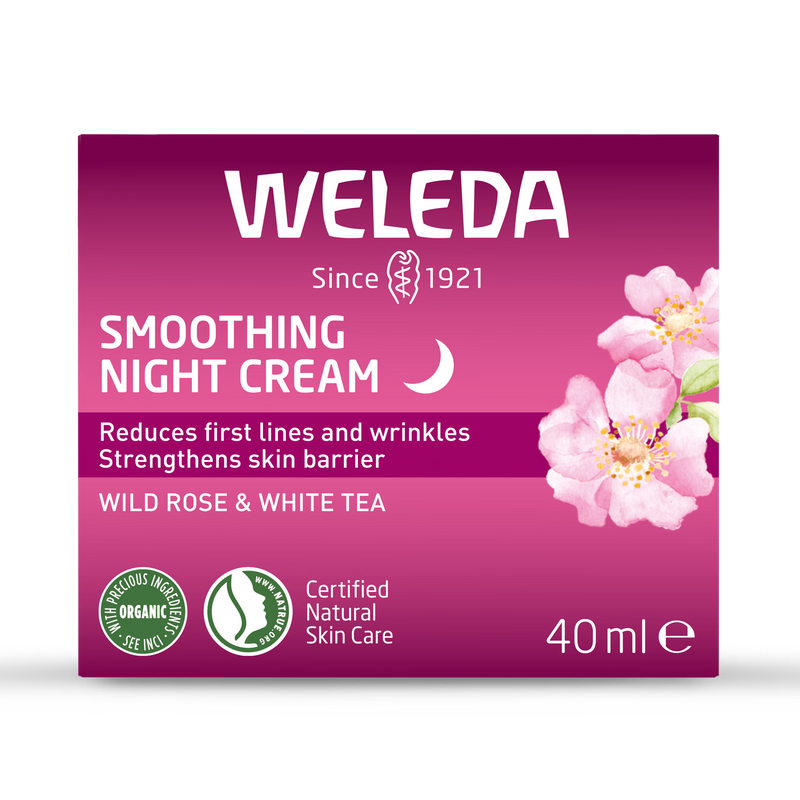 Weleda Wild Rose White Tea Night Cream 40ml, imported from the UK