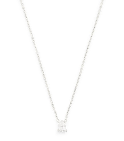 Harrods Harrods White Gold and Diamond Pendant Necklace 0.50ct- Buy online at McGrocer