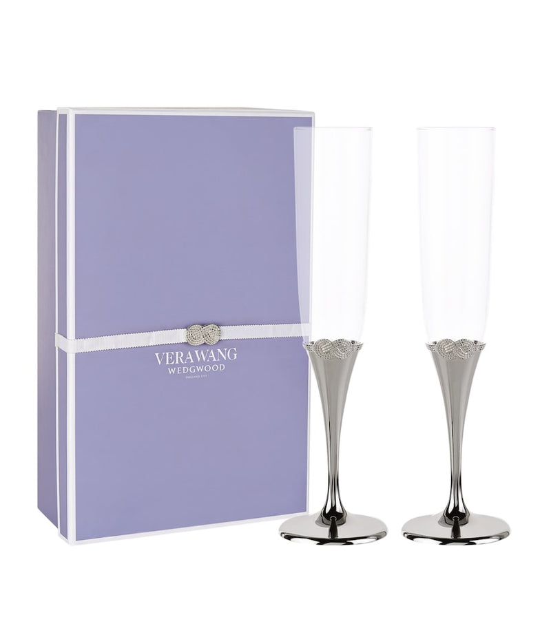 Wedgwood Vera Wang Infinity champagne flutes set of 2, UK version