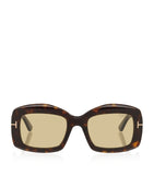 TOM FORD Venetia oversized acetate sunglasses with gold T detail, imported from the UK