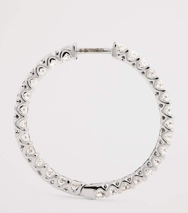 Harrods white gold diamond hoop earrings 2 carats (British brand)
