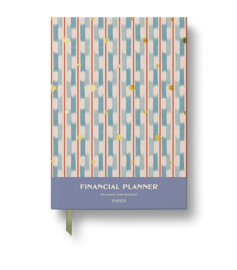 Papier Starry Ikat A5 finance planner, imported from the UK