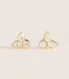 Jade Trau yellow gold diamond Poppy Cluster stud earrings - British product