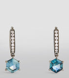 Eva Fehren diamond sapphire hoop earrings, imported from the UK