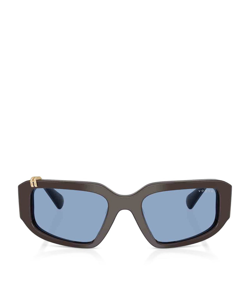 Vogue rhinestone irregular sunglasses with blue-tint lenses (British brand)