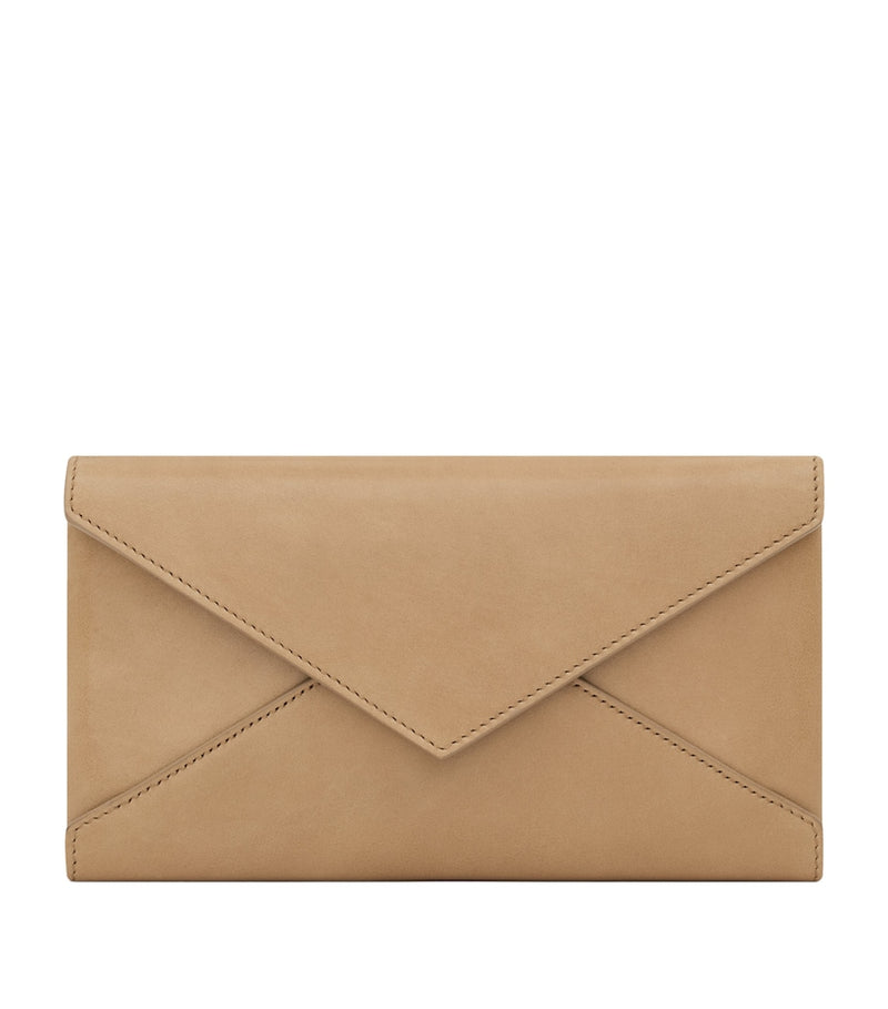 Saint Laurent Large Leather Letter Flap Wallet, imported from the UK