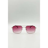 Superdrug SVNX Aviator Style Square Frame Sunglasses Gold Pink One Size- Buy online at McGrocer