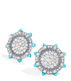 MARLI New York Tip-Top earrings with diamonds and chalcedony (British brand)