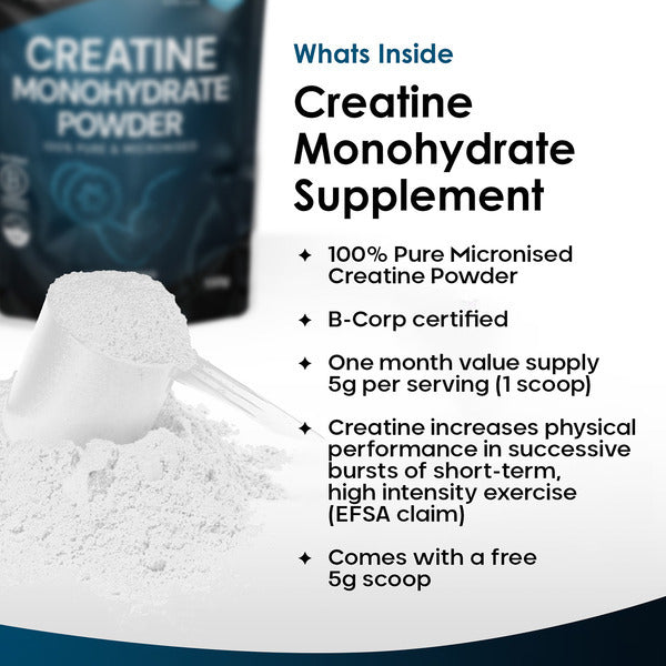 New Leaf creatine monohydrate powder micronized 150g, imported from the UK