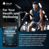 New Leaf creatine monohydrate powder micronized 150g, imported from the UK