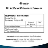 New Leaf creatine monohydrate powder micronized 150g, imported from the UK