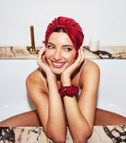 SILKE Silke Essentials Set silk haircare turban and scrunchies (British brand)