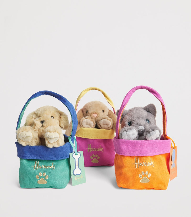 Harrods Puppy in a Bag small plush dog toy, UK version