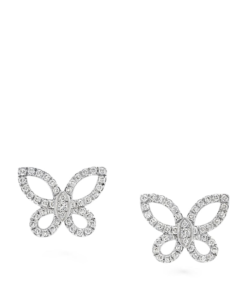 Graff butterfly diamond earrings 18kt white gold, imported from the UK