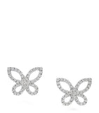 Graff butterfly diamond earrings 18kt white gold, imported from the UK
