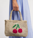 The Jacksons jute cherry Tracey tote bag - British product