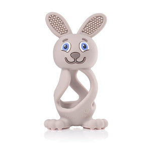 Brush Baby Bobbie Bunny Teether Toy Cappuccino Grey