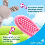 Brush Baby Bobbie Bunny teether toy Cappuccino Grey - British product