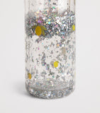Konges Sløjd glitter lemon water bottle with carry strap - British product