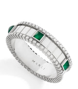 Harrods Marli New York White Gold Diamond and Agate Spinning Ring- Buy online at McGrocer