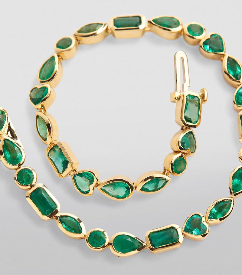 SHAY yellow gold emerald multi-shape bracelet (British brand)